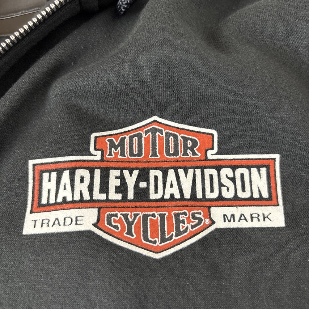 Harley Davidson Full Zip Hooded Jacket Women's Size Large Basic Black - Picture 2 of 8